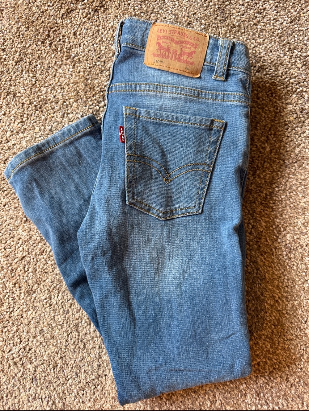 Levi's 510 Skinny Jeans Boys Size 7 Regular Light Wash Denim NWOT